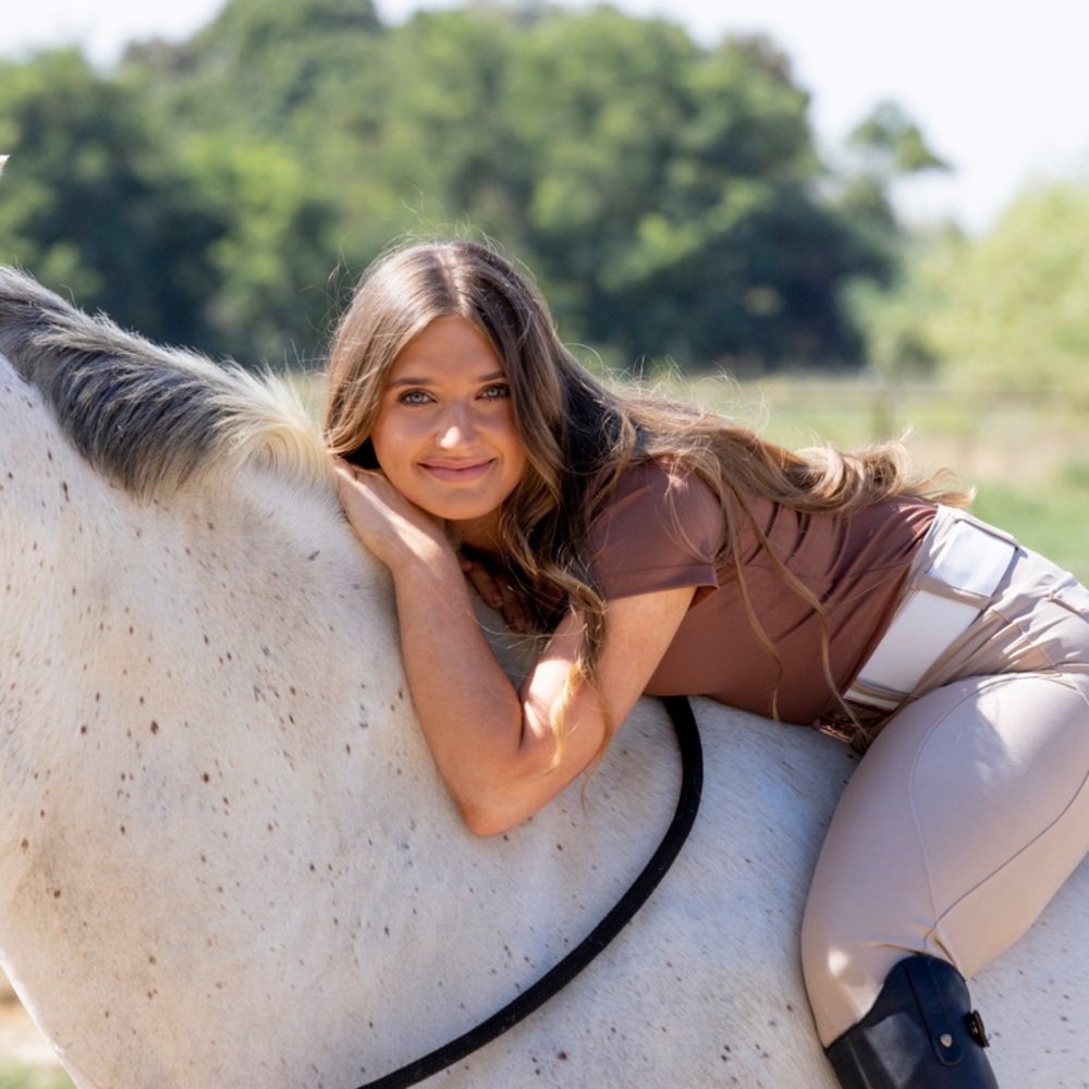 Chocolate New Women's short Sleeve Top equestrian top CM equestrian 4 w…